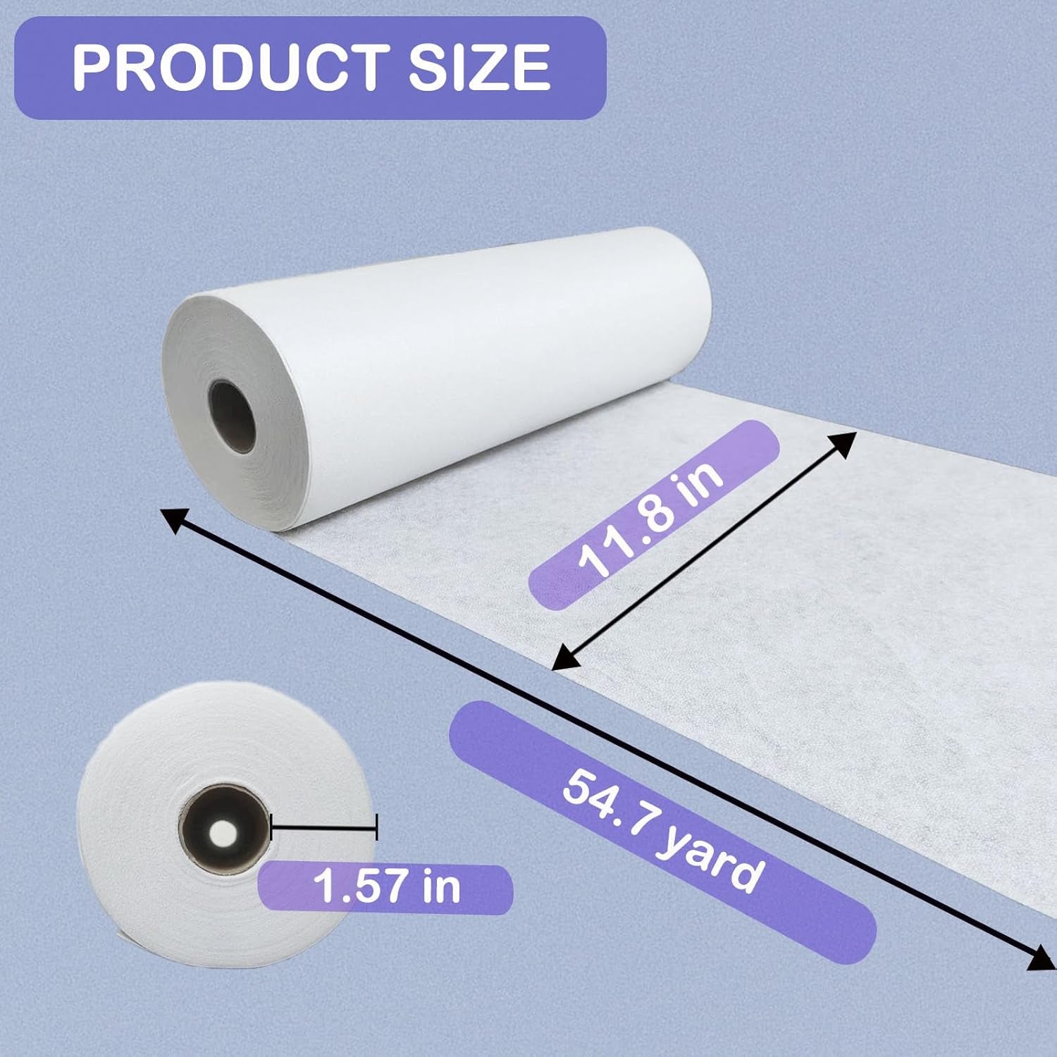 Lightweight Fusible Interfacing for Sewing 11.8 Inch X 54.7 Yard Iron-On Non-Woven Fusible Interfacing White Polyester Single-Sided Interfacing for DIY Crafts Supplies