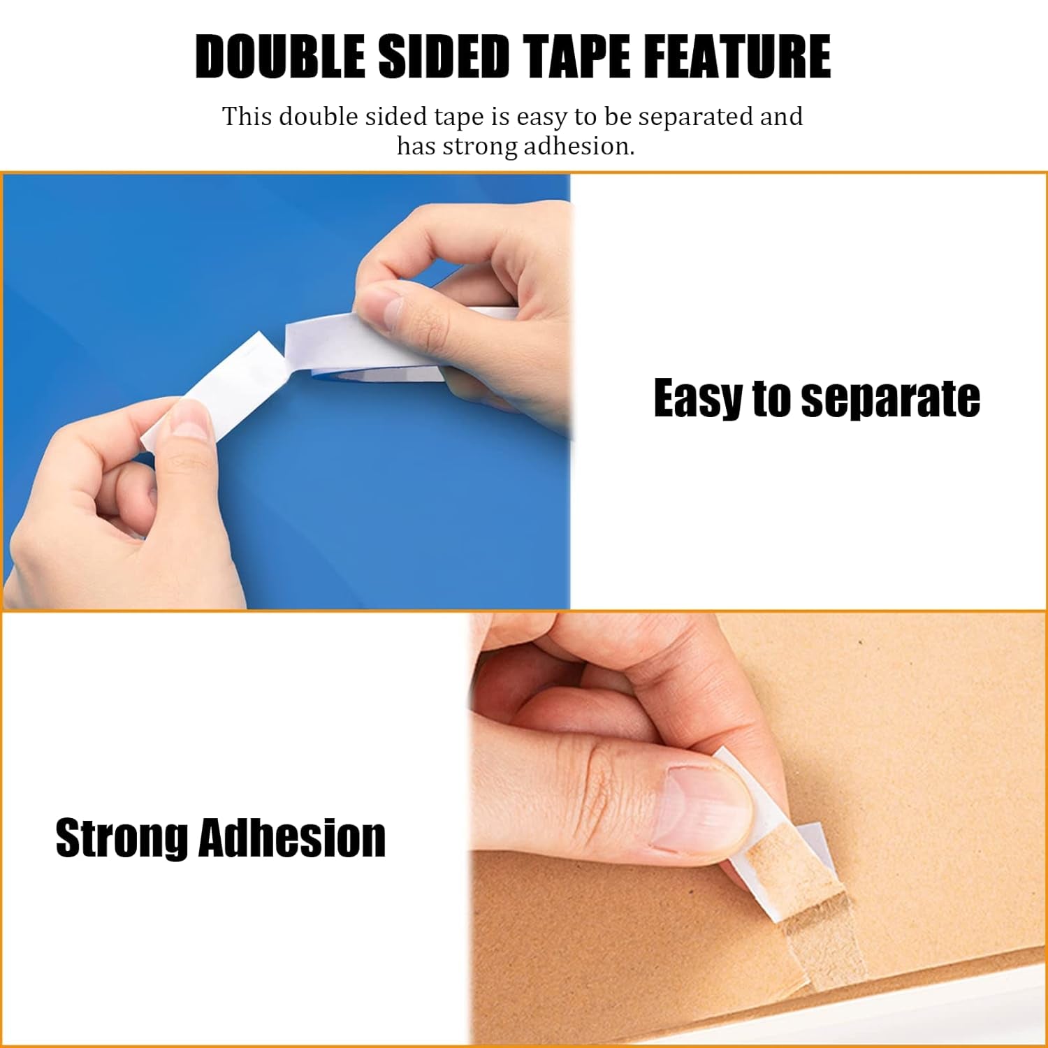 Double Sided Tape for Crafts, Double-Sided Tape for Arts, Scrapbook Supplies, Photography, Gifts Box, Scrapbooking, Card Making, Paper Backing, Tear-By-Hand, 6 Roll Heavy Duty Multi-Size Adhesive Tape