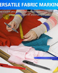 12Pcs Heat Erasable Pens for Fabric Fabric Marking Pens Fabric Markers for Quilting Sewing DIY Dressmaking Fabrics Tailors Chalk
