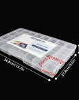 32 Grids Clear Plastic Organizer Box, Craft Storage Container for Beads Organizer, Art DIY, Crafts Jewelry Storage, Fishing Tackles, Rock Collection, 2 Pack