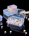 24 Pcs Small Plastic Containers with Lids - Mini Plastic Craft Storage Boxes with Hinged Lids Clear Bead Organizer for Jewelry Findings and Art Supplies (4 Mixed Sizes)