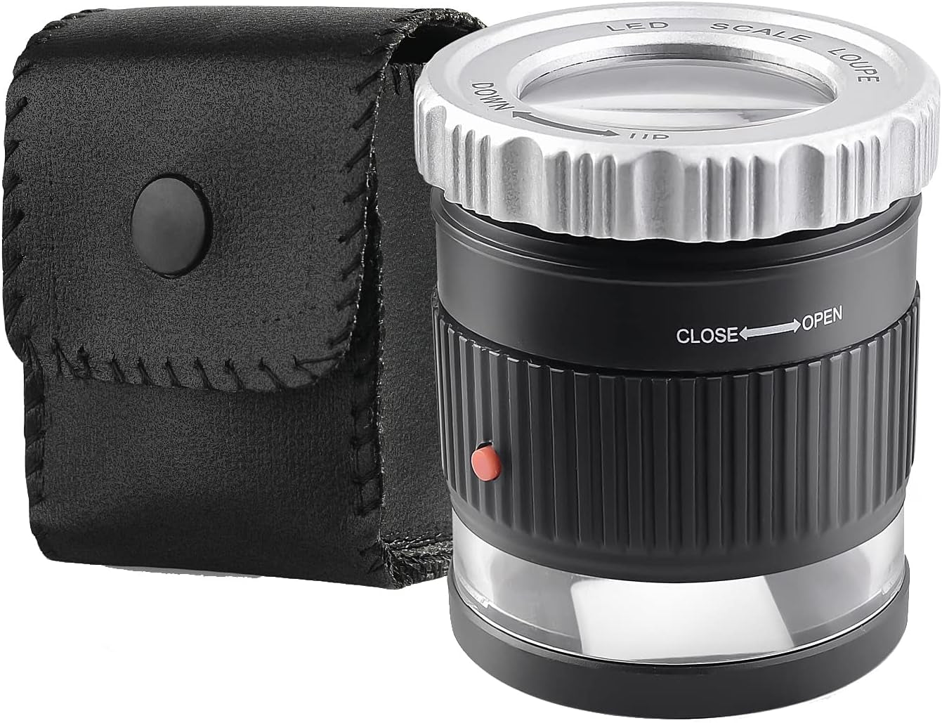 30X Loupe Magnifier,Adjustable Focal Length Magnifier,Foldable Jewelry Magnifier Glass for Textile Optical,Embroidery,Circuit Board,Coins,Etc.