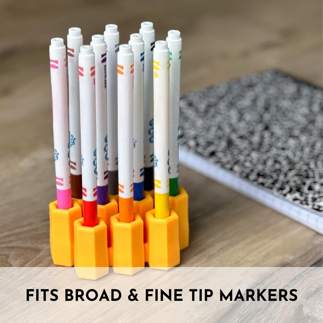 - Marker Parker, Holder to Keep Markers Organized, Fits Most Broad and Fine Tip Markers, 100% Silicone, as Seen on Shark Tank, Markers Not Included (Marigold)