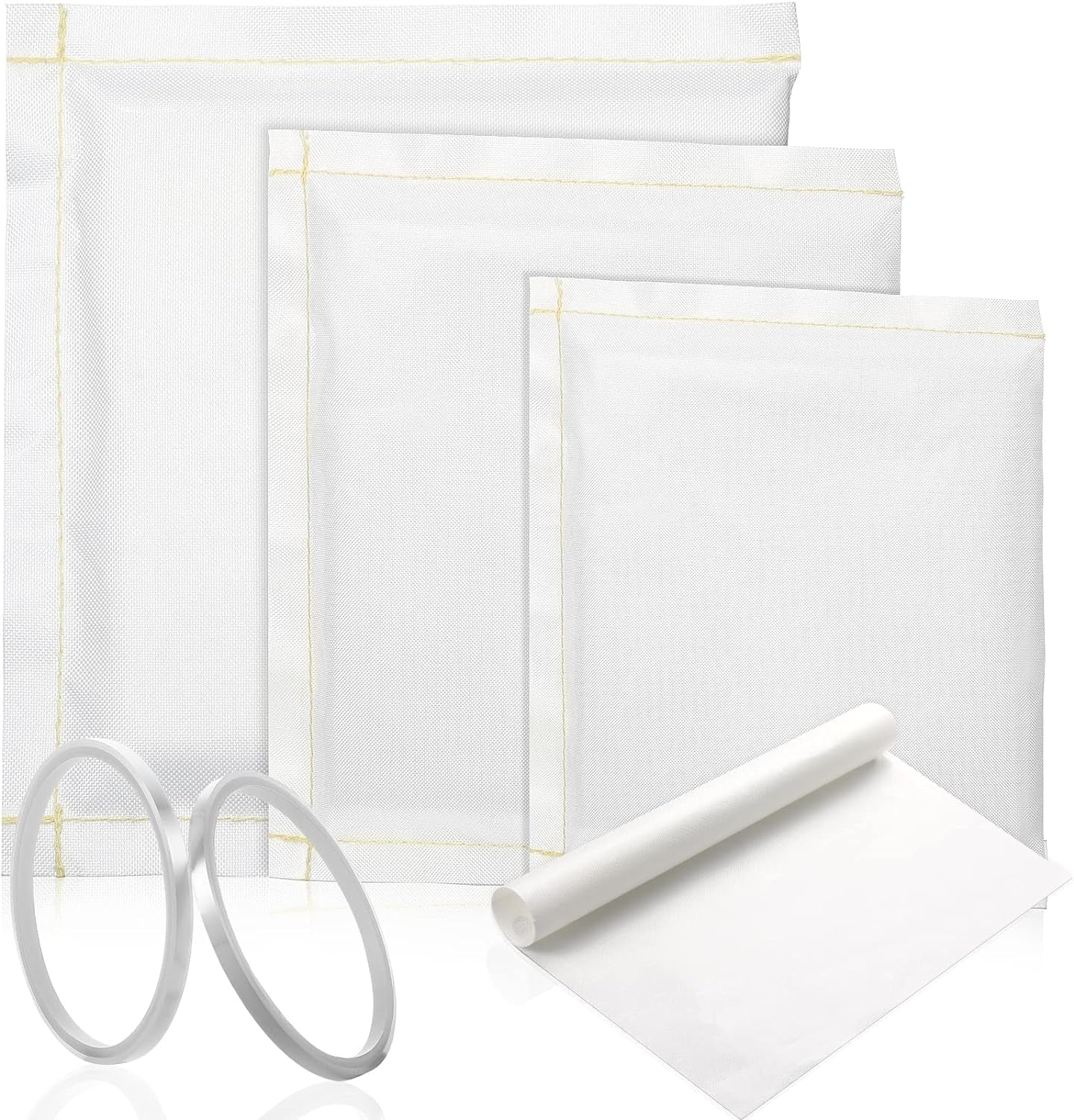 3 Sizes Pressing Pillow for Heat Press with 1 Heat Press Transfer Paper and 2 Roll of Tape Heat Press Pillow Bundle for Ironing T-Shirts and Screen Print (White)