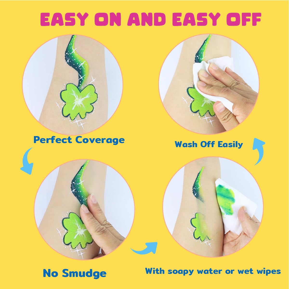 Face Paint Kit Professional Split Cake Face Painting Set for Kids Adults 12X10 Gm with Stencil One Stroke Non Toxic Rainbow Flora Dolphin Unicorn Flame Body Paint Halloween Christmas Makeup