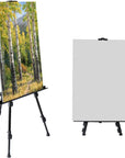 72 Inch Tall Folding Easel Stand for Display, Aluminum Metal Tripod Art Easel Adjustable Height from 22 to 72 - Instant Poster Easels for Painting Canvas - Floor Standing Easel, Black with Bag