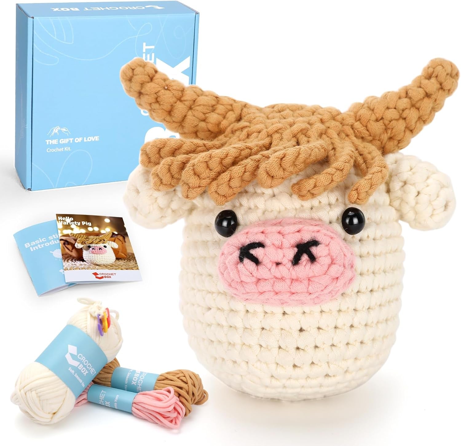 Crochet Kit for Beginners - Bee Crochet Kit, Learn to Crochet, All You Need In, Videos, Instructions, Soft Yarn, Birthday Gift for Adults