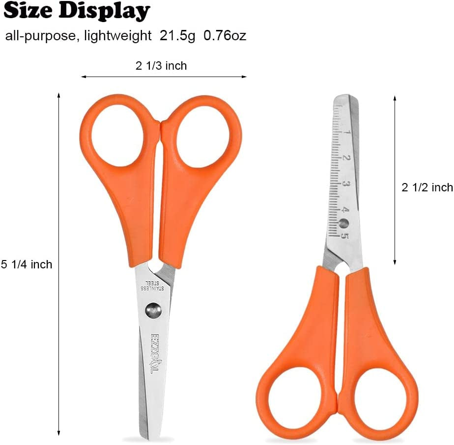 Scissors Bulk for Kids,  96 PACK 5” Safety Blunt Tip Student Scissors, 6 Assorted Colors Kid Craft Scissors for Cutting Regular Paper,Construction Paper,Cards