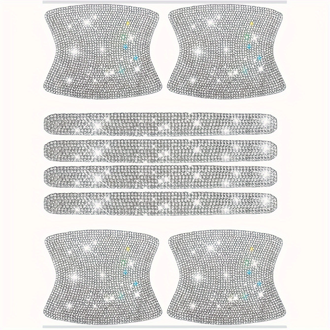 8pcs Bling Car Door Handle Anti-Collision Diamond Stickers - Sparkling PVC Decals for Stylish Protection, Fits Most Vehicles, Car Stickers