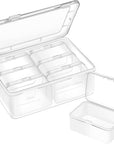 Small Bead Organizers and Storage, Clear Bead Storage Containers Rectangle Bead Holder Plastic Cases Transparent Boxes for Nail DIY Craft Making Jewelry Battery Screw