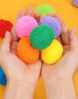 [130Pcs] 30Pcs 2 Inch Large Pom Poms with 100Pcs Wiggly Eyes, Multicolor Pom Poms for Arts and Crafts Kids DIY Projects