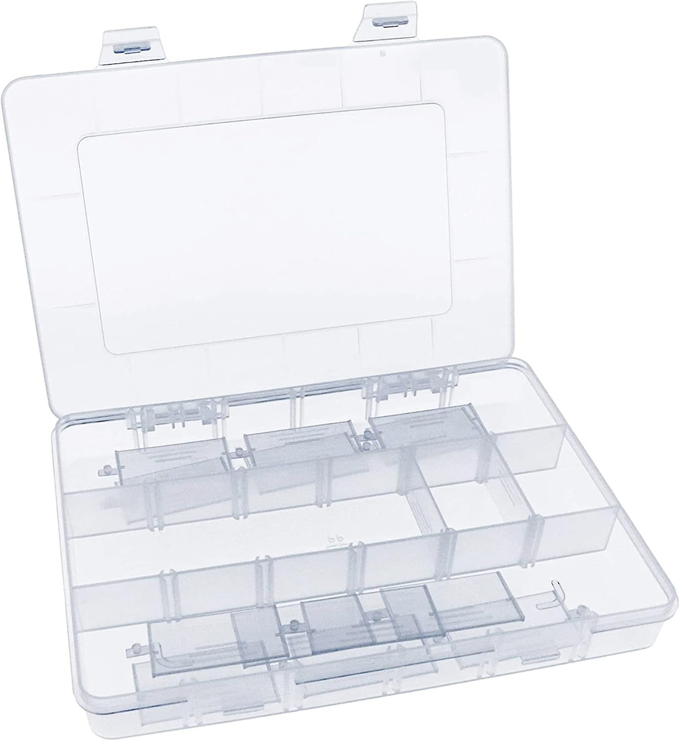8-Grid Snack Box Container with Removable Dividers Plastic Organizer Box for Candies Snacks Electronics Jewelry Small Parts (7.3In X 4.9In)