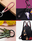 20 Pack Key Ring Keychain 1 Inch 25Mm Diameter Metal Flat Split Key Chains Rings for Home Car Dog Tag Office Lanyards Keys Attachment Black