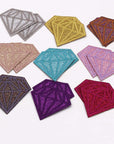 18Pcs Shiny Glitter Diamond Shape Iron on Patches Embroidered Motif Applique Decoration Sew on Patches Custom Patches for DIY Jeans, Jacket,Kid'S Clothing, Bag, Caps, Arts Craft Sew Making (Diamond)