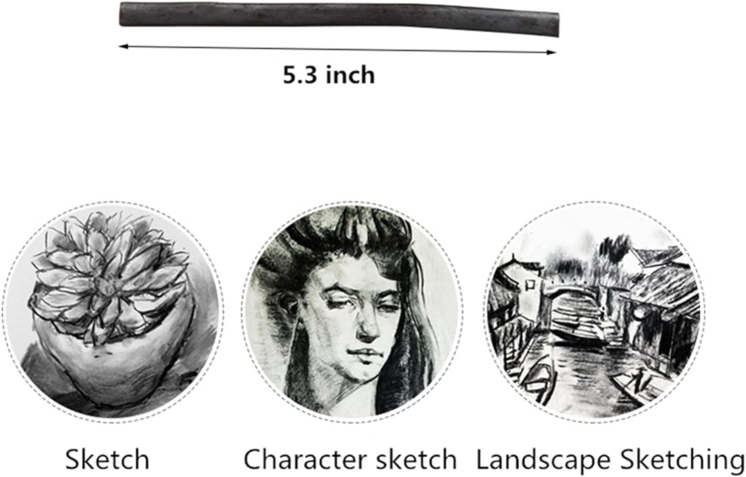 Vine Charcoal, Soft, Black 25 Charcoal Sticks for Drawing, Sketching, and Fine Art, Willow Sketch Charcoal Pencils for Drawing (5-8Mm(25Pcs))