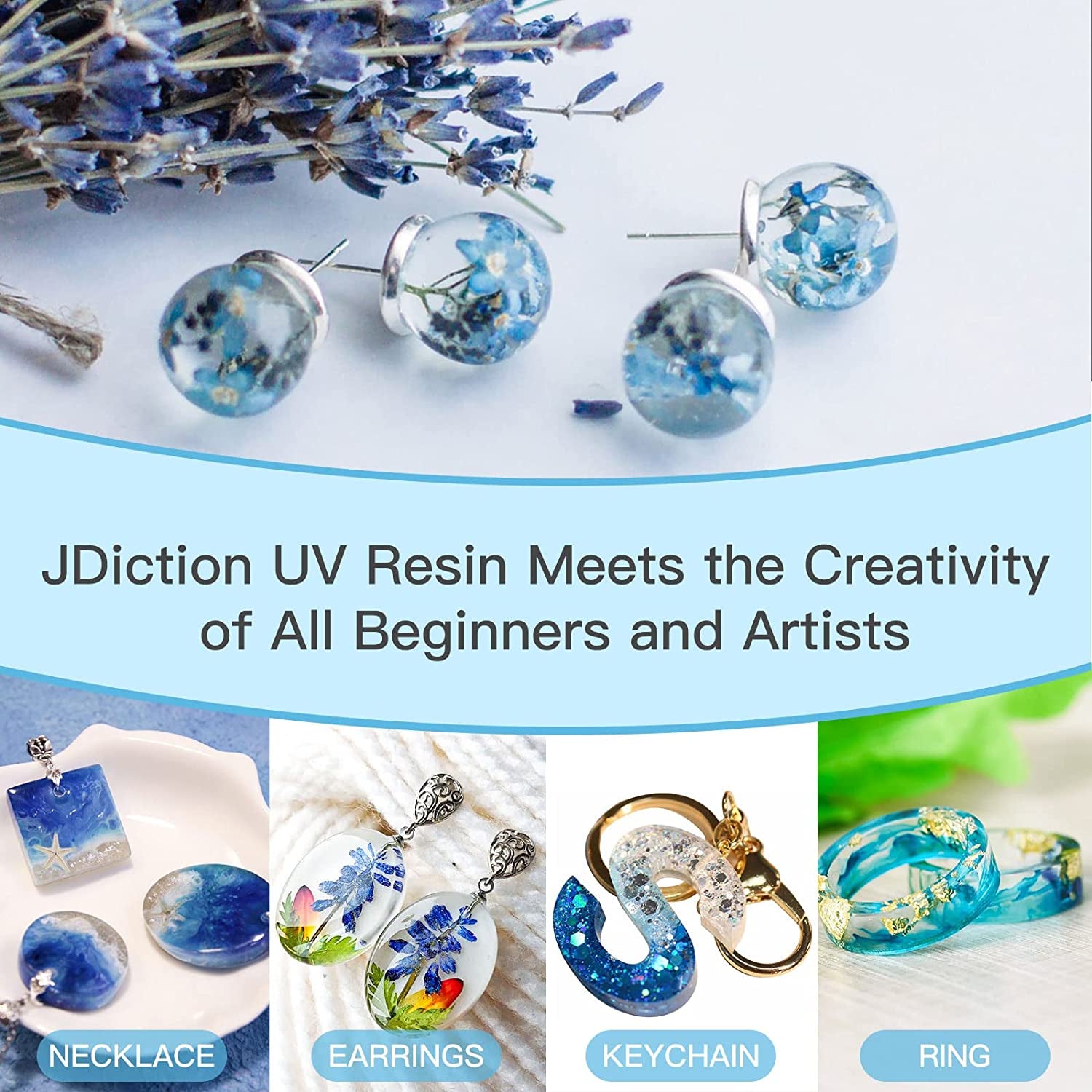 UV Resin, Upgrade 200G Low Viscosity Hard Thin UV Resin with Super Crystal Clear Resin Kit for Jewelry, Casting, Coating and DIY Craft