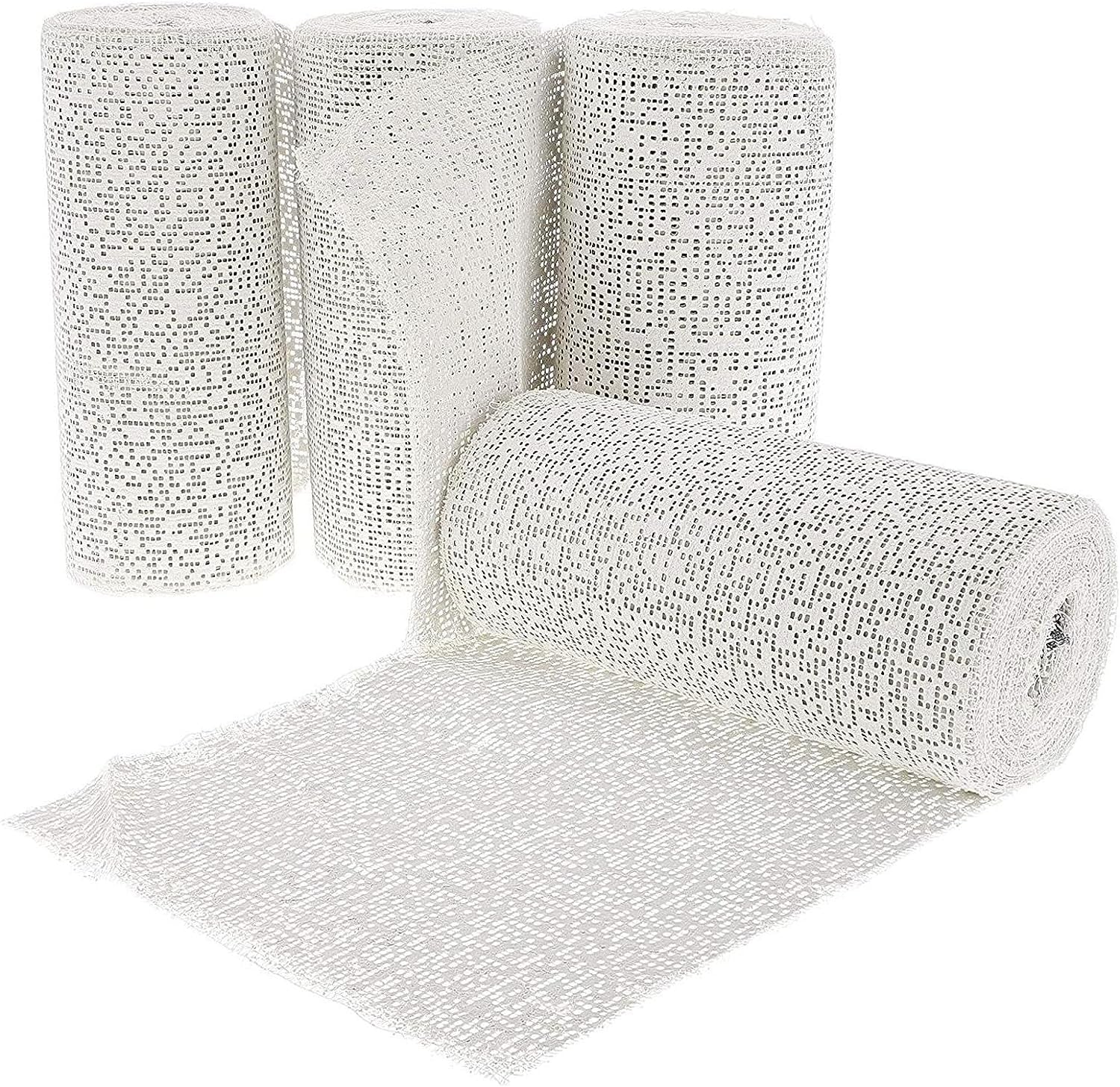 4 Pack Plaster Cloth Rolls for Belly Casting 6 in X 15 Ft - Gauze Bandages for Mask Making - Wrap Strips for Paper Mache Paste Sculptures - Arts and Crafts