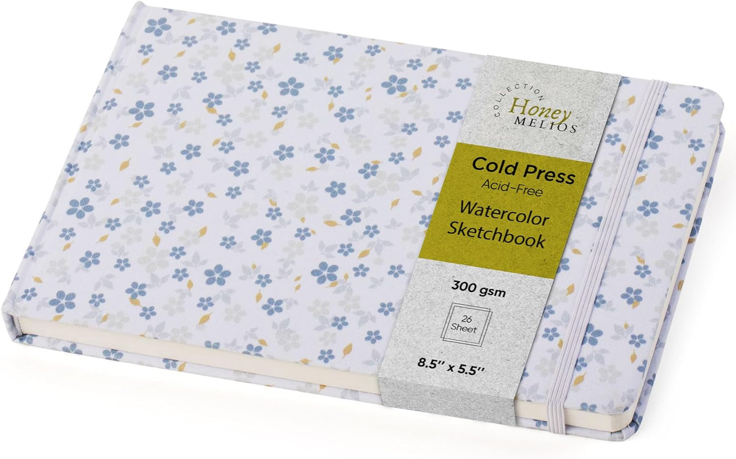 Small Watercolor Sketchbook Journal 8.5In X 5.5In 300 GSM 100% Cotton, Cold Press Watercolor Paper Sketchbook | 26 Sheets 52 Pages | Watercolor Notebook for Painting | Watercolor Journal for Painting
