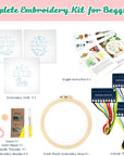 3 Sets Learn to Embroider Kit, Begginer Embroidery Kit for Adults, Embroidery Starter Kit with Patterns, Needles, Ajustable Hoop, Instructions