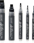 Acrylic Paint Marker Pens, 5 Different Point: Extra Jumbo Felt(15Mm),Jumbo Felt(10Mm), Medium Bullet(2-3Mm), Fine(1Mm), Extra Fine(0.7Mm) (5 Black)