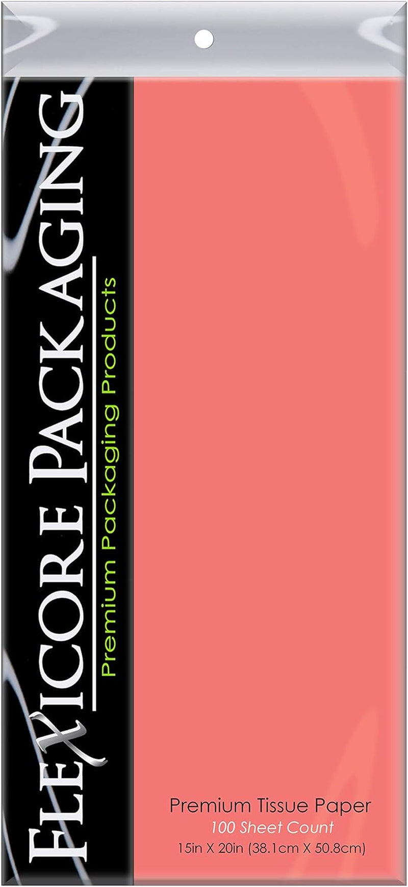 Coral Pink Gift Wrap Tissue Paper Size: 15 Inch X 20 Inch | Count: 100 Sheets | Color: Coral Pink