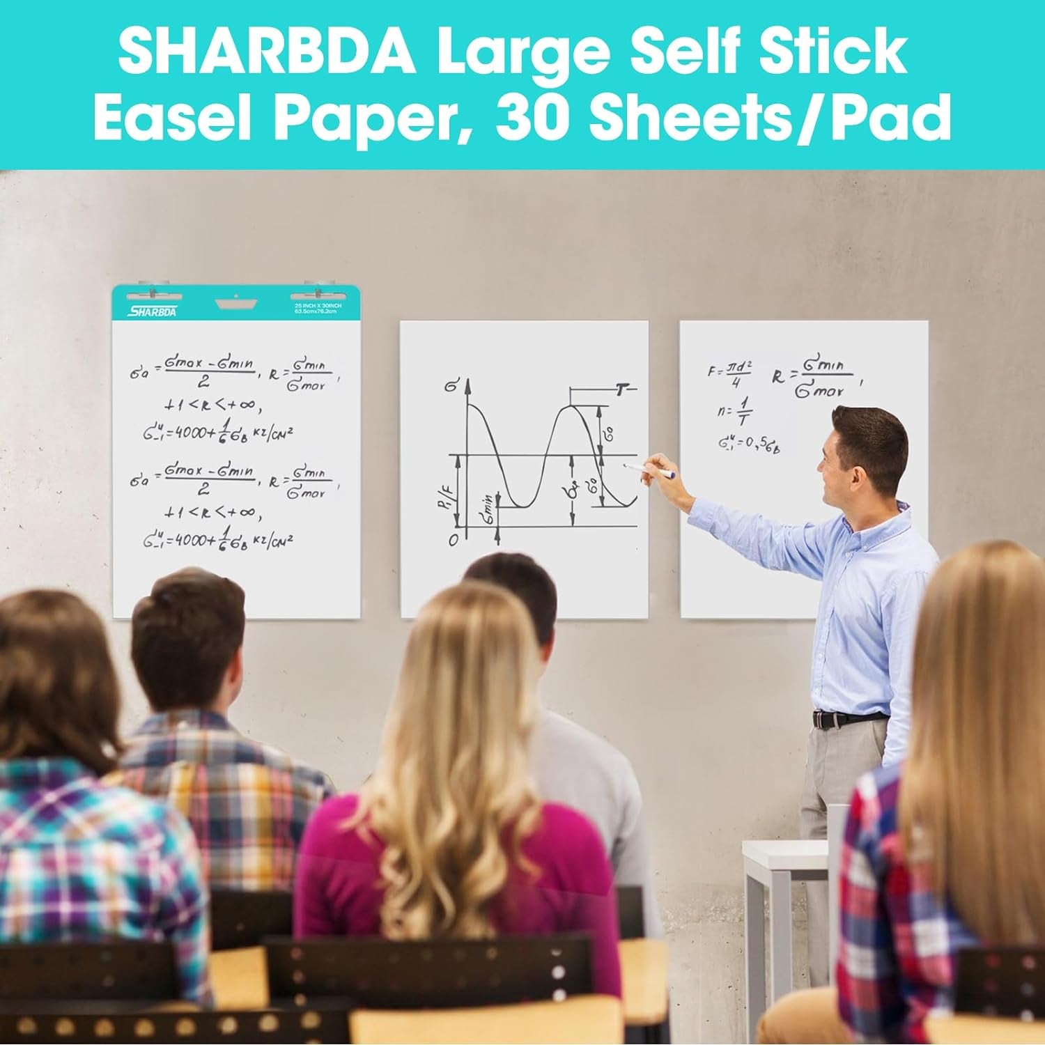 Sticky Mini Easel Pad, 15 X 18 Inches, Self Stick Flip Chart Paper,Sticky Chart Paper for Teachers, Anchor Chart Paper for Office, 30 Sheets/Pad, 3 Pads…
