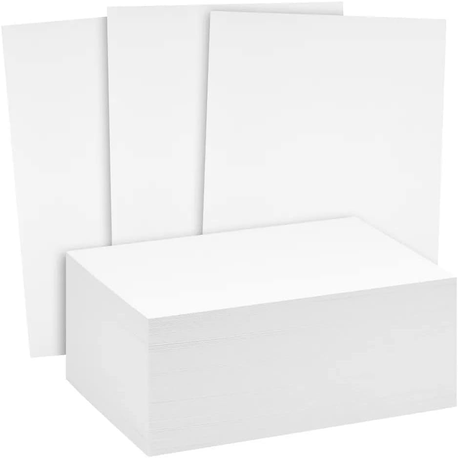 White Thick Paper Cardstock - 80 Lb Card Stock (216 Gsm) | 8.5 X 11 Inch | 50 Sheets | Heavyweight Cover Stock for Business Cards, Art, Invitations, Stationery Printing