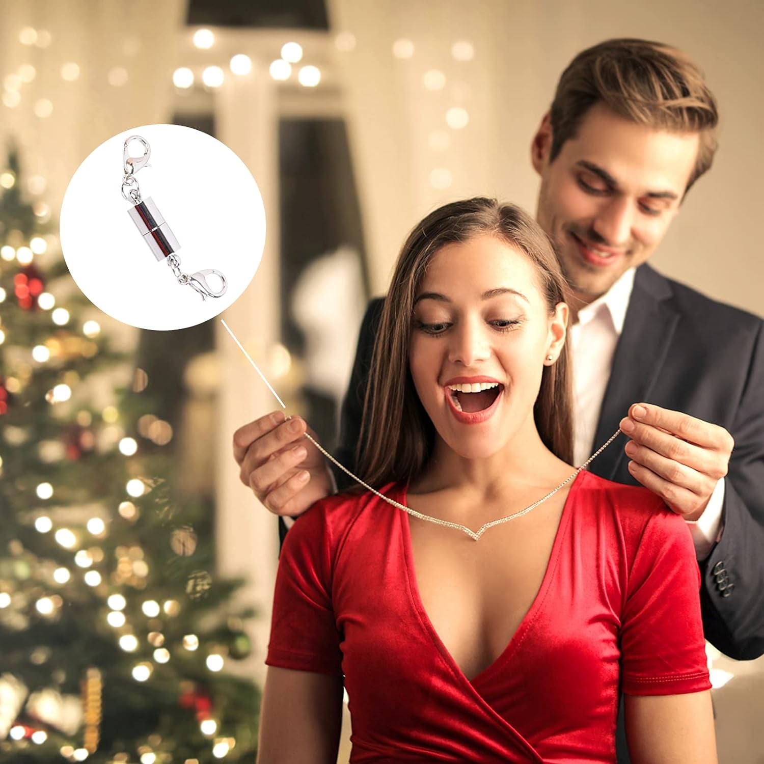 30 Pieces Silver Magnetic Jewelry Locking Clasps Necklace Clasps and Closures Bracelet Lobster Clasp Connector for DIY Necklace Bracelet Jewelry Making Supplies