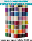 56 Spools Sewing Thread Kit for Hand Sewing and Machine Sewing Use, Colorful Polyester Thread Set 100 Yards per Spool, 5600 Yards Total