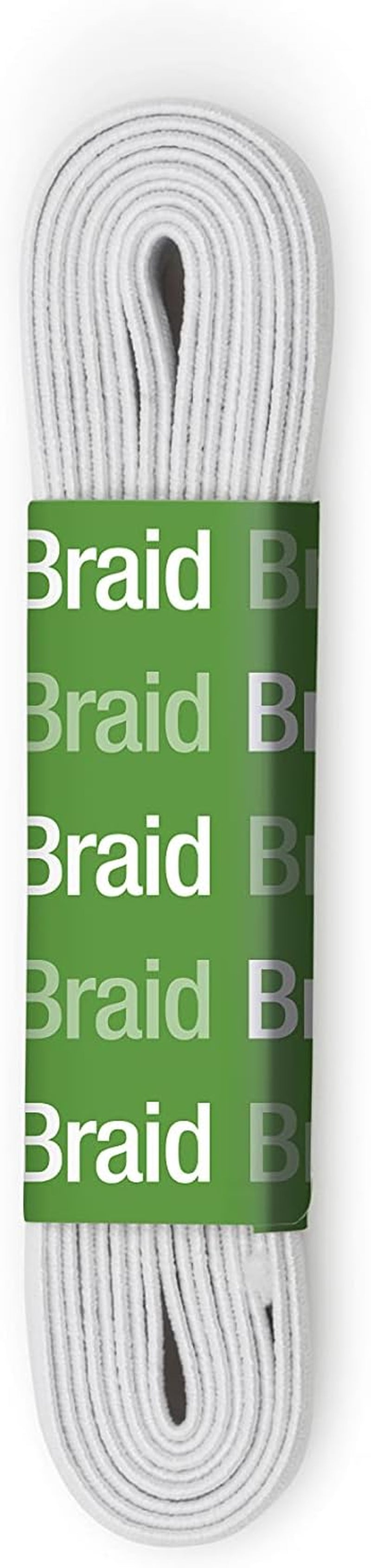 9332W Braided Elastic, 1/2-Inch by 1-1/2-Yard, White