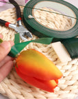 Floral Tape and Floral Wire Floral Arrangement Kit,Green Floral Tape and Boutonniere Pin White Ribbon Wire Cutter 22 Guage Floral Stem Wire for Wreath Making Supplies