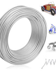 Aluminum Armature Wire for Sculpting, 2 Mm Thickness Metal Bendable Wire Flexible Wrapping Weaving for Crafts, Jewelry Making, Doll Armature, Modeling DIY (12 Gauge, 118 Ft, Silver)