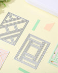 Splicing Rectangular Background Board Cutting Dies for Card Making Frame Background Die Cuts Carbon Steel Embossing Stencils Template for DIY Scrapbooking Album Craft Decor