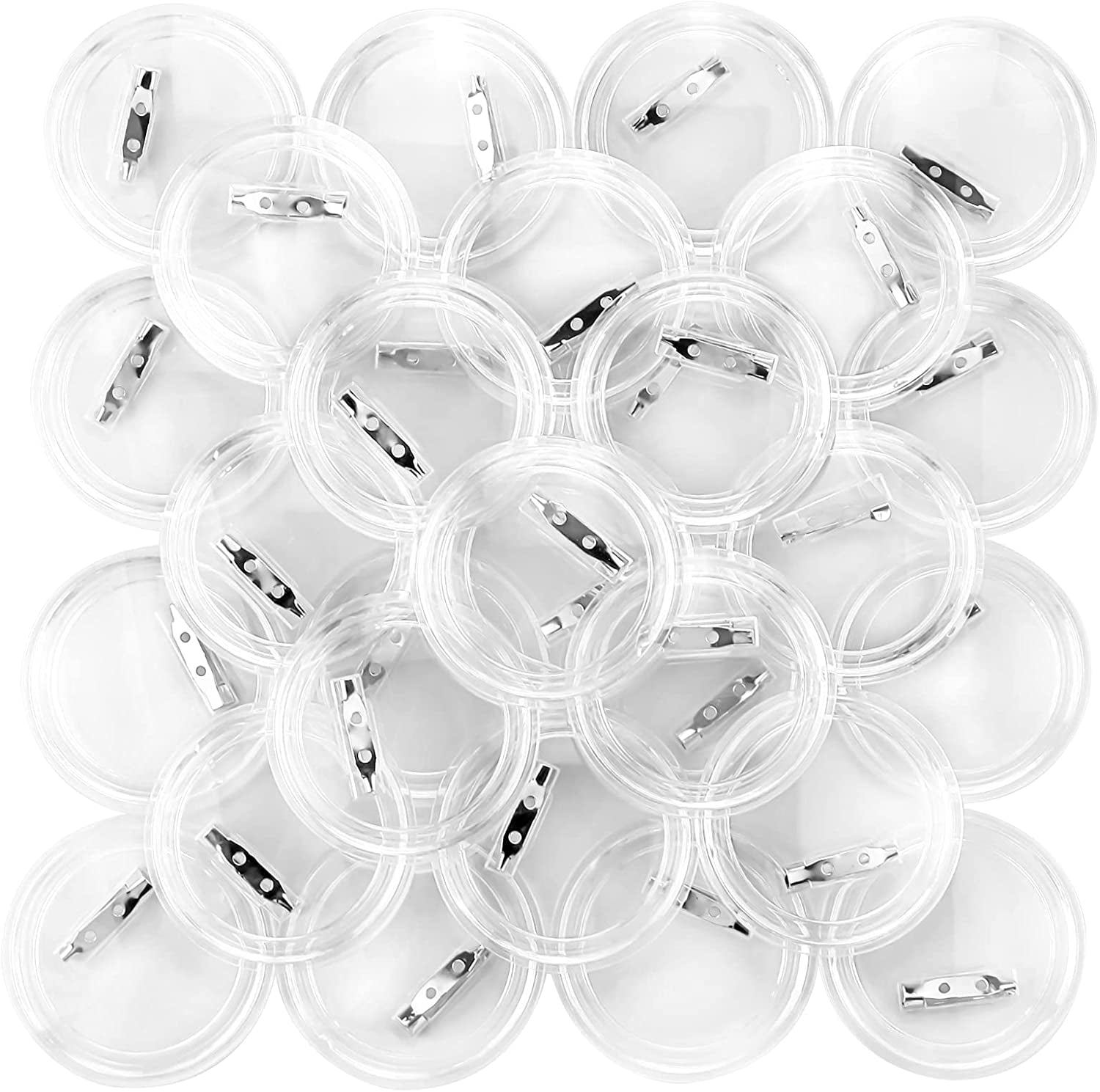 70 Pack Acrylic Design Button Badge, Clear Plastic Craft Button with Pin, Button Pin Badges Kit for DIY Craft Supplies, 2.4 Inch