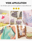 3D Fabric Paint,  40 Colors Permanent Textile Paint with 3 Brushes and Stencils, Permanent Fabric Paint with Fluorescent, Glow in the Dark, Glitter, Metallic Colors for Clothing, T-Shirt, Glas