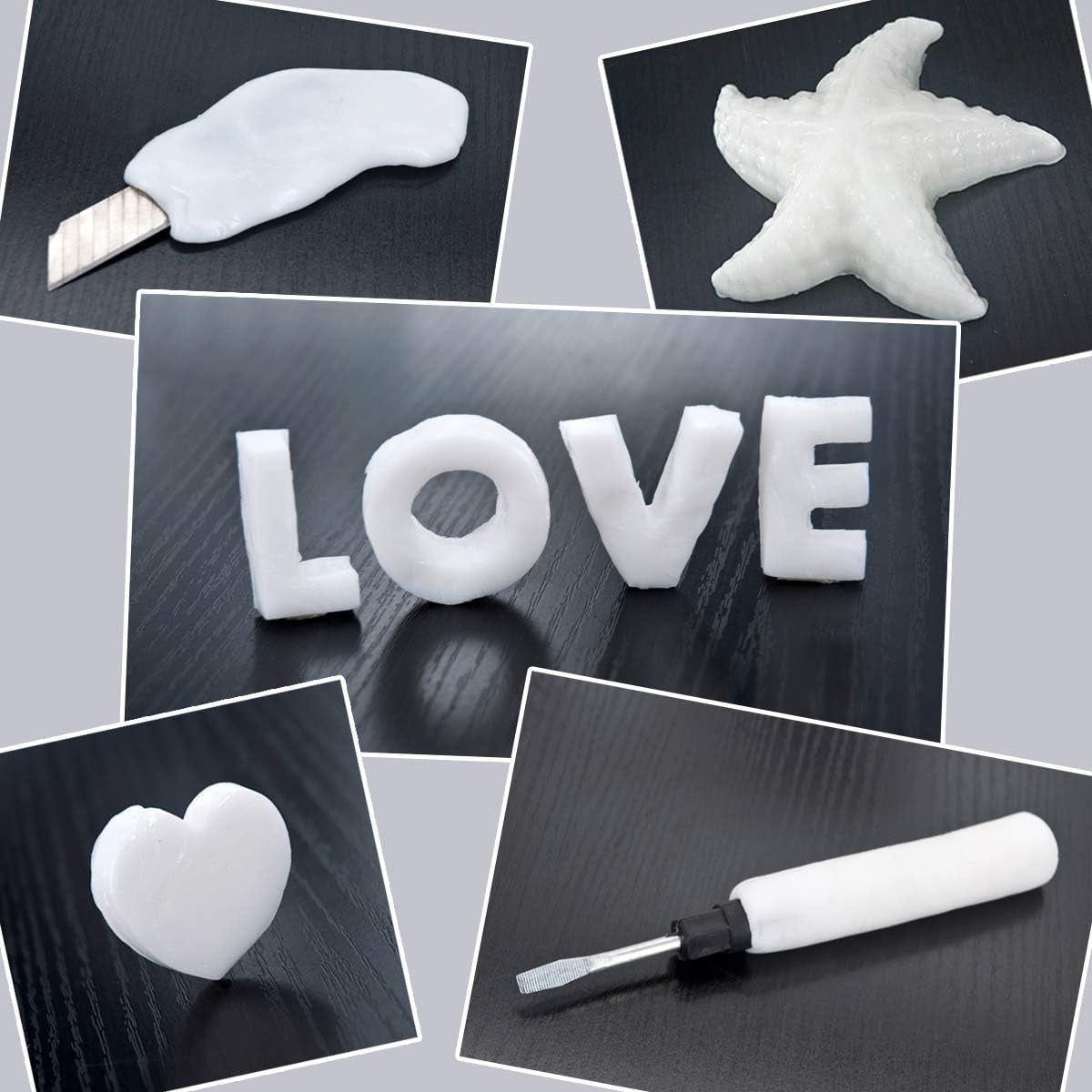 Moldable Plastic Clay, 1Lb/16Oz White Modeling Clay Thermoplastic Beads for DIY Modeling Making Creative Activity, Good Creating Teaching Kits for Adults or Kids