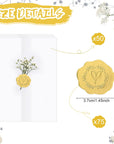 50 Pcs Wedding Invitations Wraps Set Include Pre Folded Vellum Jackets for 5X7 Invitations Natural Dried Pressed Flowers Gold Self Adhesive Envelope Seal Stickers for Craft DIY