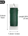 4 Pack 120 Yards 22 Gauge Floral Wire Flexible Paddle Wire Florist Green Wire for Crafts,Wreaths,Christmas Tree,Garland and Floral Flower Arrangements