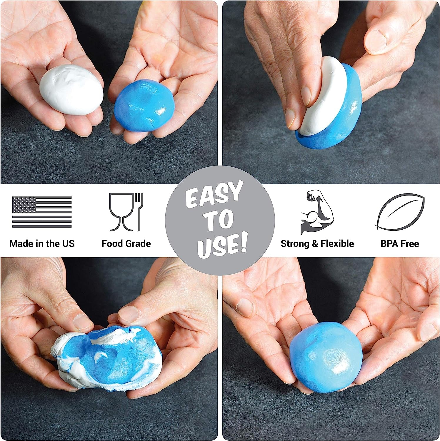 Silicone Plastique DIY Silicone Mold Making Kit, Super Easy 1:1 Mix Putty, 3/4 Lb, Makes Strong, Reusable Silicone Molds, Food Grade, Non-Toxic, for Chocolate, Candy, Fondant, Resin, Plaster, Soap