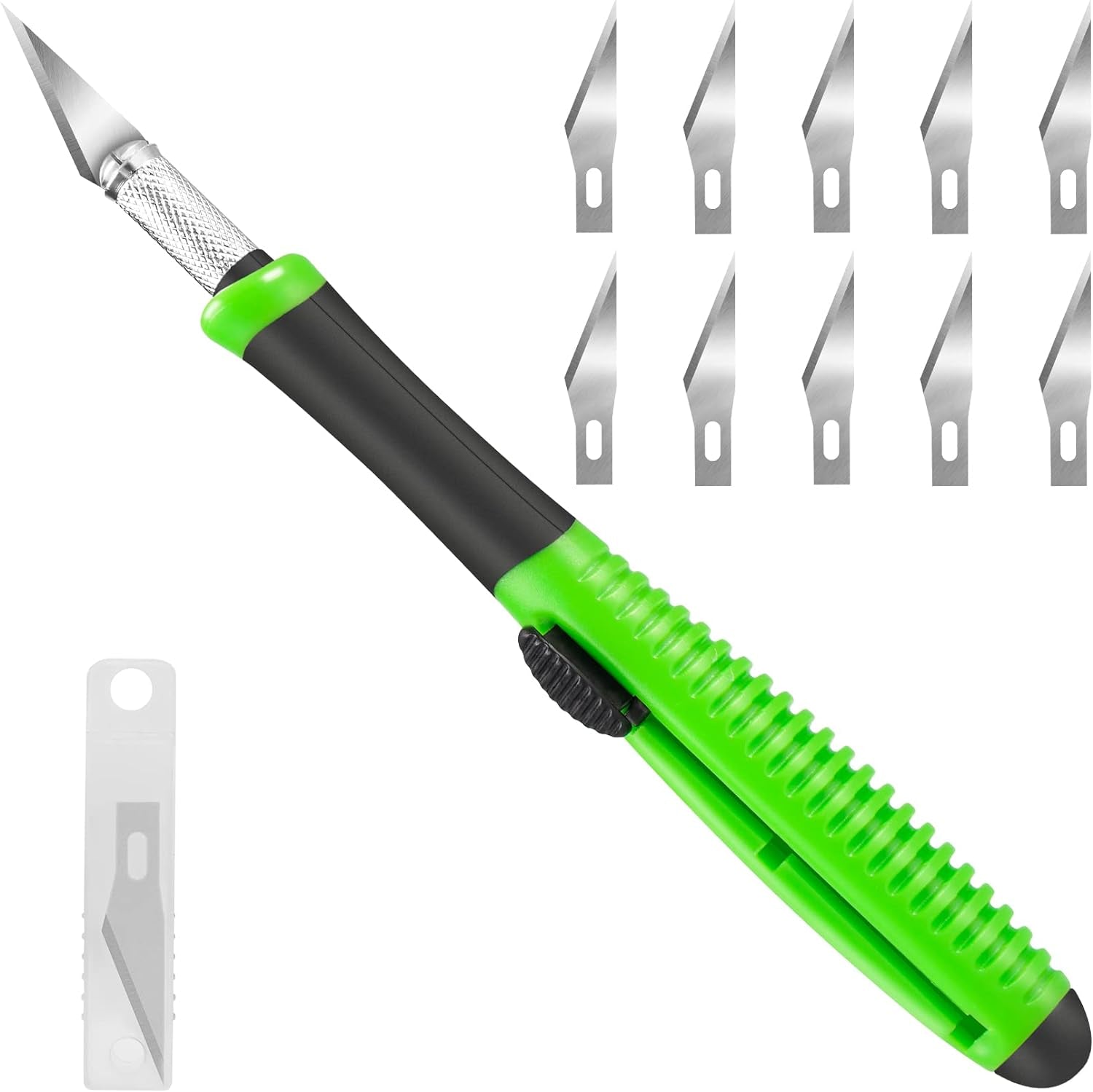 Exacto Knife, 1 Pack Craft Knife with Extra 10 Pcs High Carbon Steel Blades, Sharp Hobby Knife for Crafting, Modeling, Scalpel Knife, Precision Knife, Exacting Knife for Home and Studio Use