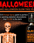 Orange Halloween Glow in the Dark Spray Paint - Make Indoor and Outdoor Halloween Decorations Glow Neon Fluorescent in the Dark - Metal Plastic Fabric