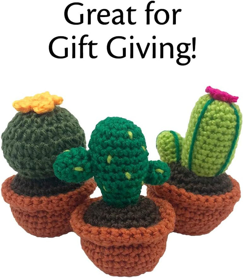 - Crochet Kit for Beginners to Intermediate | Cactus DIY Crochet Amigurumi - Crochet Kit Include Pattern, Yarn, Crochet Hook, Stuffing and Knitting Needles