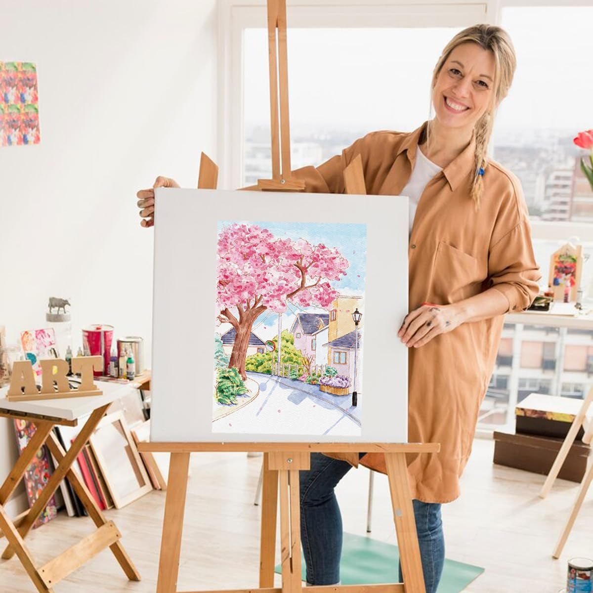 DIY Watercolor Kit 3 Themes12 Watercolor Paintings for Relaxation Watercolor Painting Set Art Craft Presentfor Kids Teens and Adults Beginners 12.4 * 8.8''