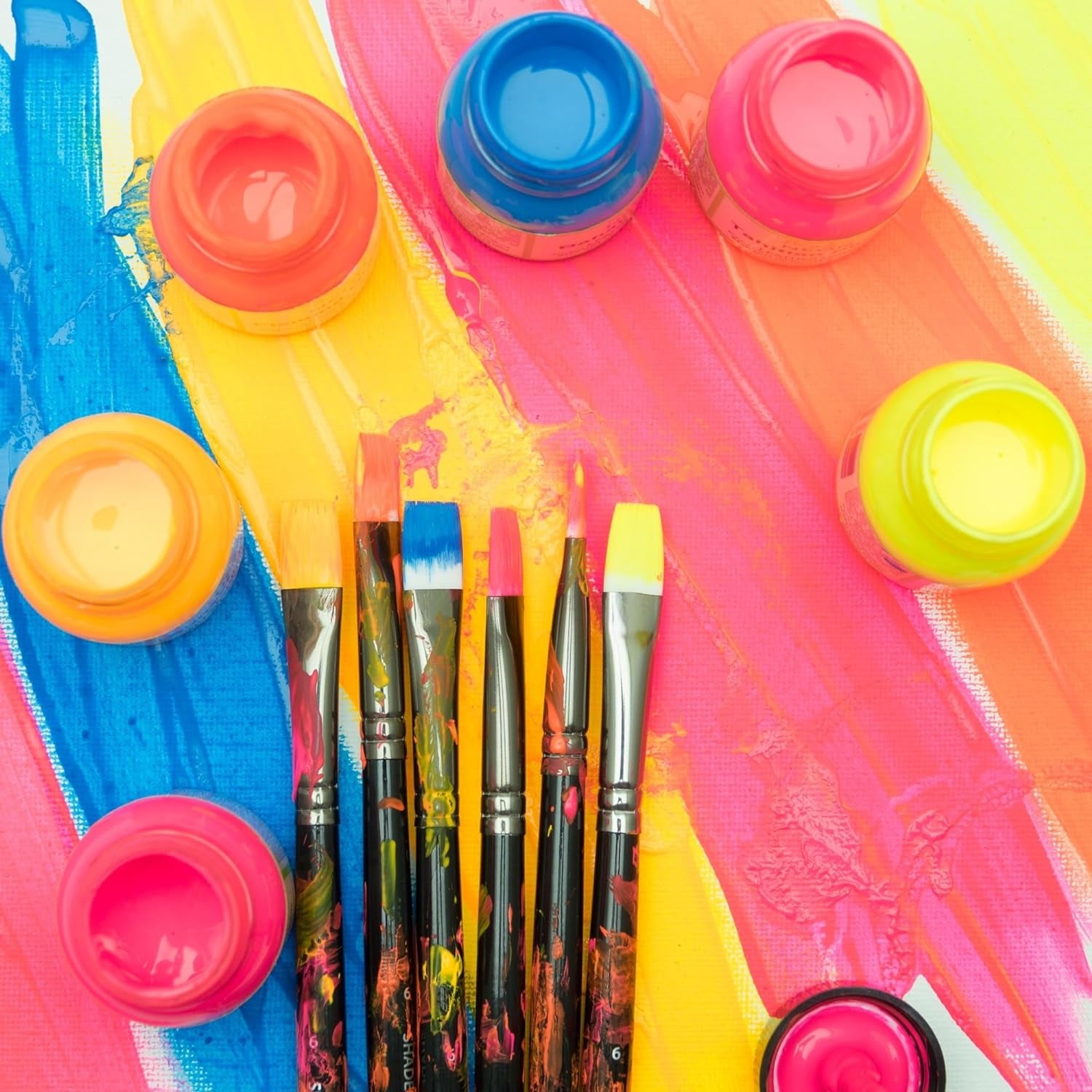 Neon Leather Paint 1Oz 12 Color Set Kit for Sneakers, Shoes Boots, Jackets, Shirts, Cups, & More- Made in USA