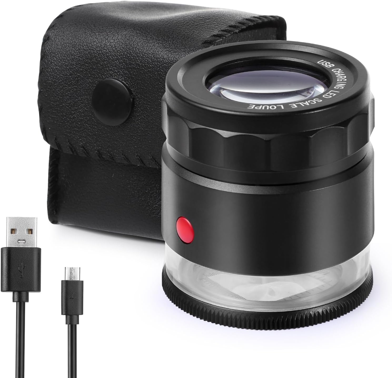 30X Loupe Magnifier,Adjustable Focal Length Magnifier,Foldable Jewelry Magnifier Glass for Textile Optical,Embroidery,Circuit Board,Coins,Etc.