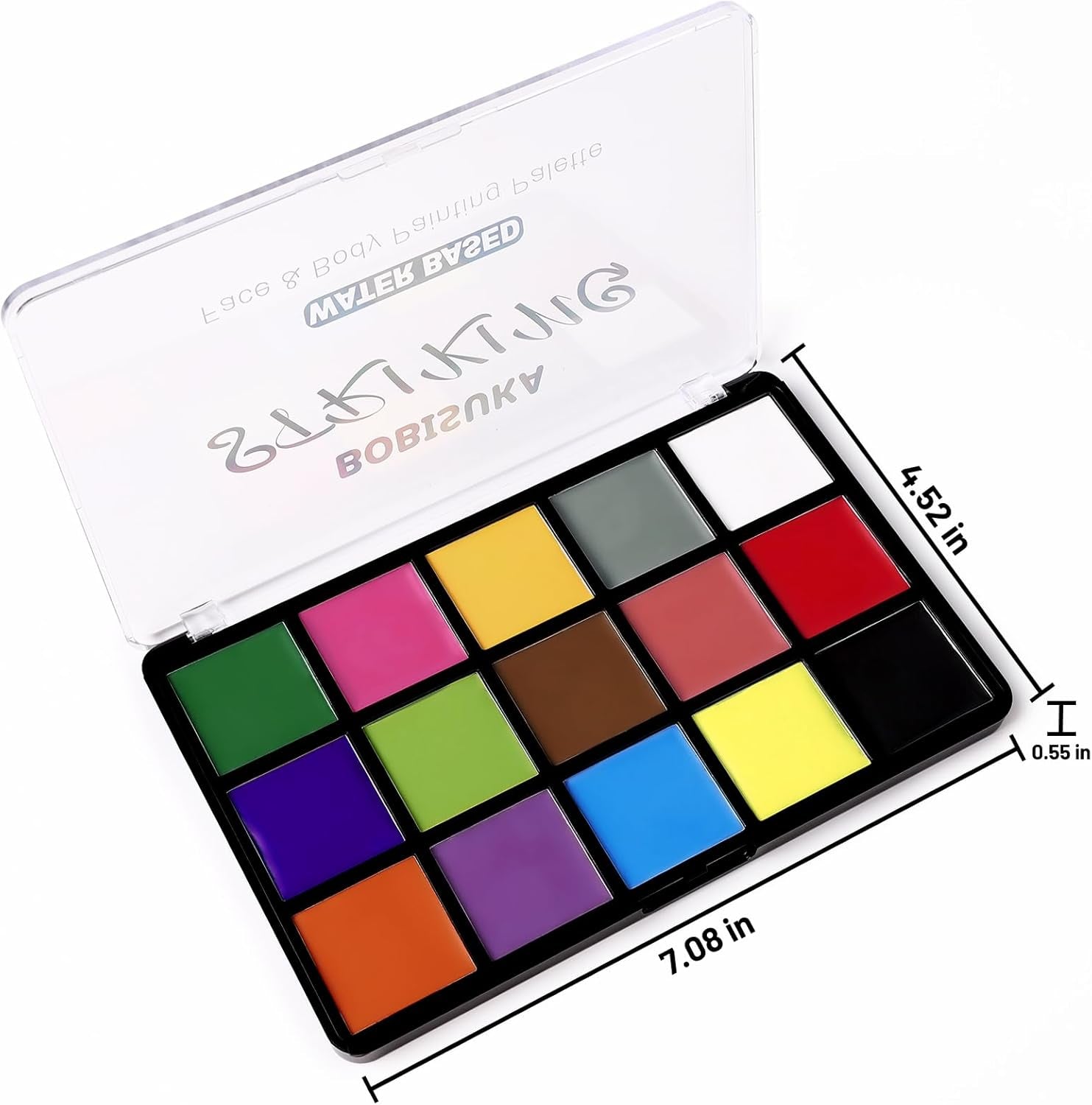 Face Body Paint, 15 Color Professional Face Painting Palette for Art Theater Halloween Party Cosplay Clown Sfx Makeup for Women Adults, Non-Toxic Washable