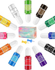 Epoxy Resin Pigment - 12 Colors Epoxy Resin Liquid Dye Transparent High Concentration Resin Colorant for Epoxy Resin Crafts Art Coloring, Painting, Jewelry DIY Making, 0.35Oz/10 Ml Each