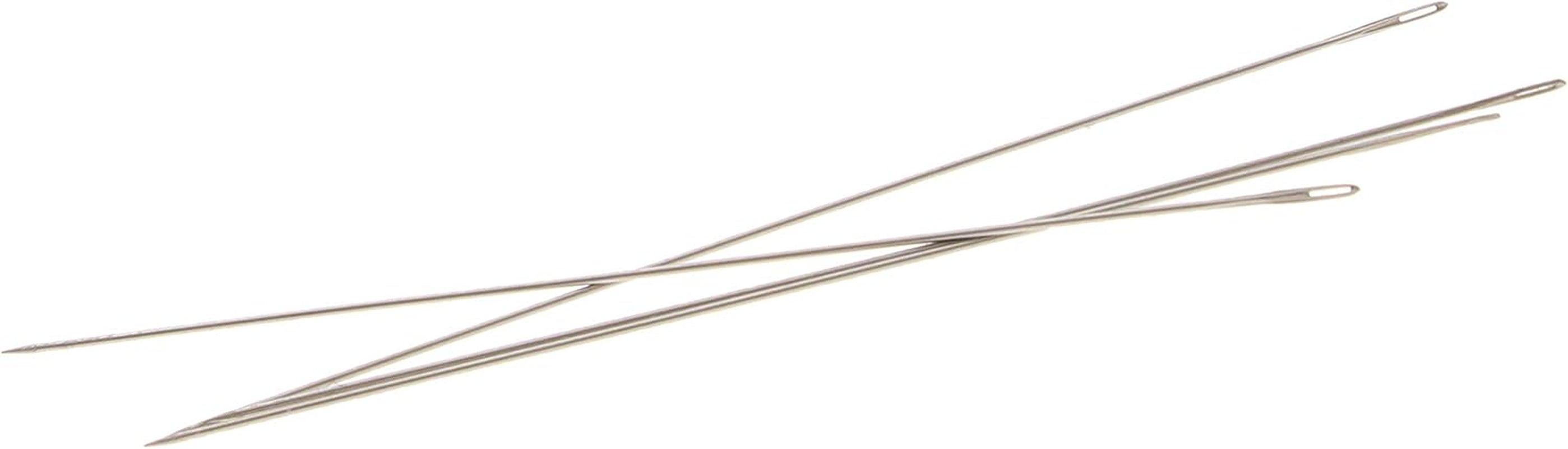 English Beading Needles, Size 12, 4 Needles per Card, Made in England, Use for Loom Weaving Beadwork, Off-Loom Stitching and Jewelry Making with Seed Beads