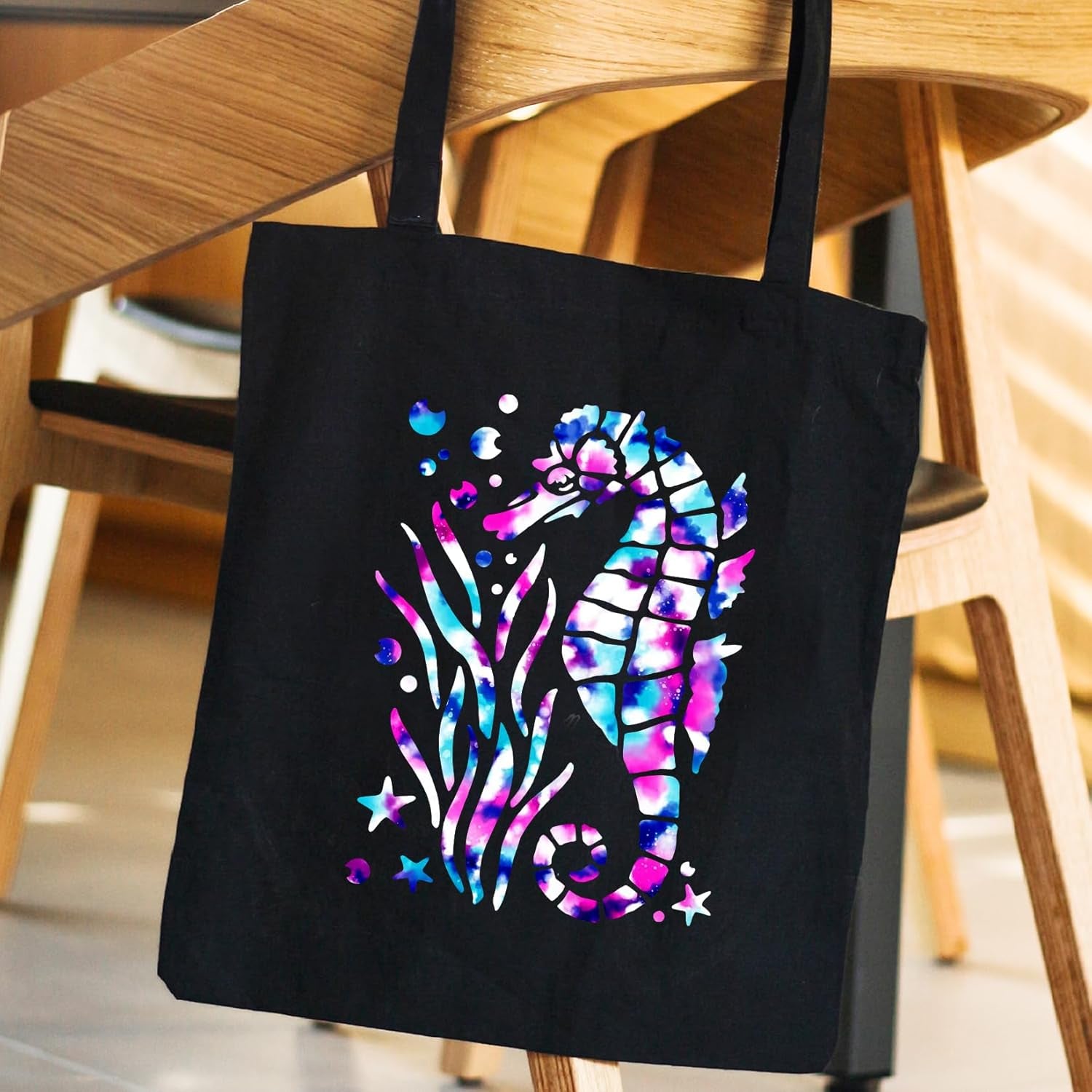 Ocean Stencils for Painting on Wood Turtle Seahorse Starfish Jellyfish Templates for Art Crafts Plastic Reusable Wood Burning Stencils for Wall Canvas (Sea)