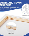 Stretched Canvas for Painting 11X14 Inch, 8 Pack Blank Canvas -5/8 in Profile Primed Cotton White Canvases for Painting for Oil & Acrylic Paint